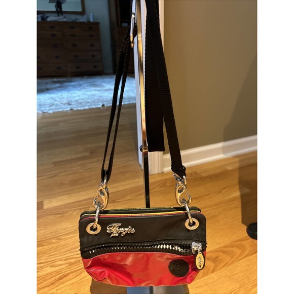 Kipling Fergie 3 color yellow red green shiny crossbody bag zip adj strap New - Picture 1 of 15